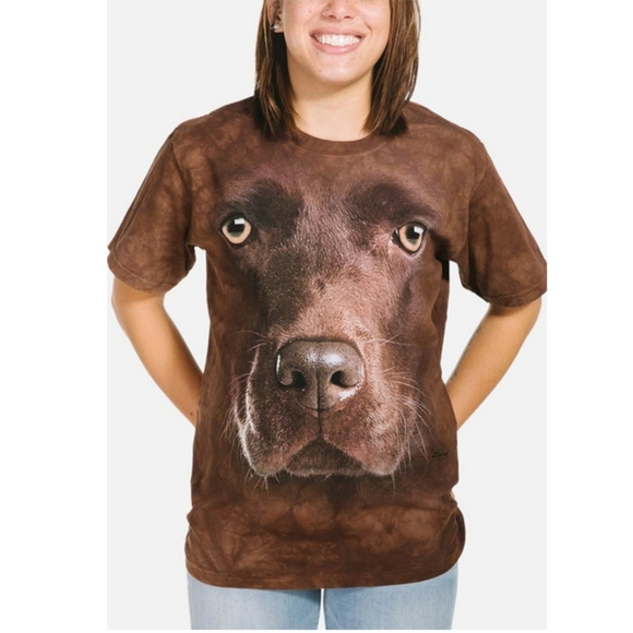 The Mountain Chocolate Lab Face Classic Cotton T-Shirt - Picture 1 of 6